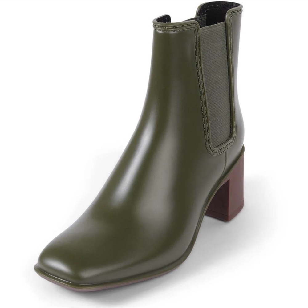 Jeffrey Campbell Olive Green Chelsea Block Heel Boot